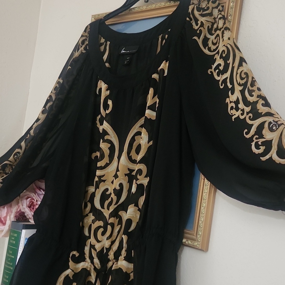 Elegant Black and Gold Women's Top Lane Bryant 22 / 24 Classic Career - Picture 6 of 8